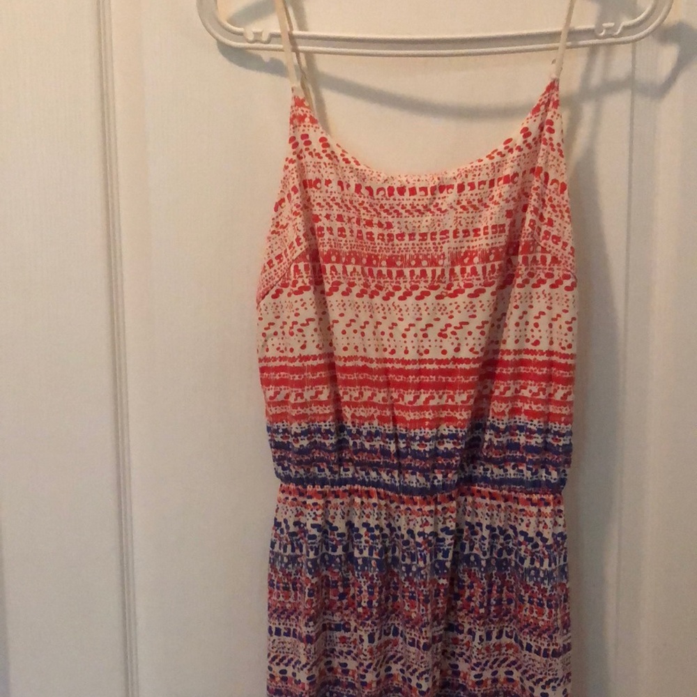 Red & Blue Maxi Dress